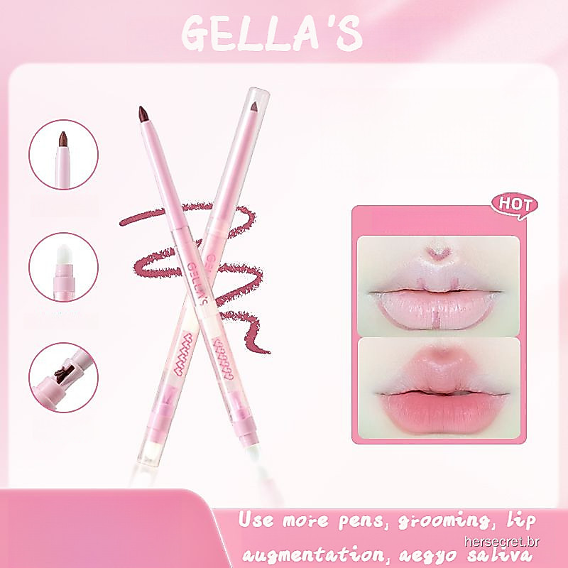 Gella's Double‑Ended Lip Liner, Nude Shades, Plump Juicy Lips Effect, Brighten Aegyo‑Sal & Create Under‑Eye Definition,