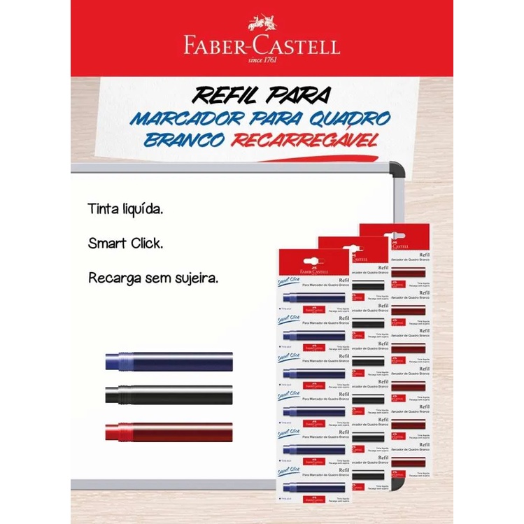 Refil para Marcador de Quadro Branco Recarregável Smart Click Faber-Castell