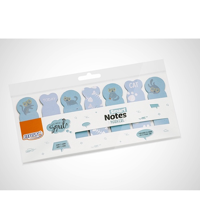 Marcador De Pagina Smart Notes Markers 7 Marcadores Com 20 Fls Cada Brw Gato / Papelaria