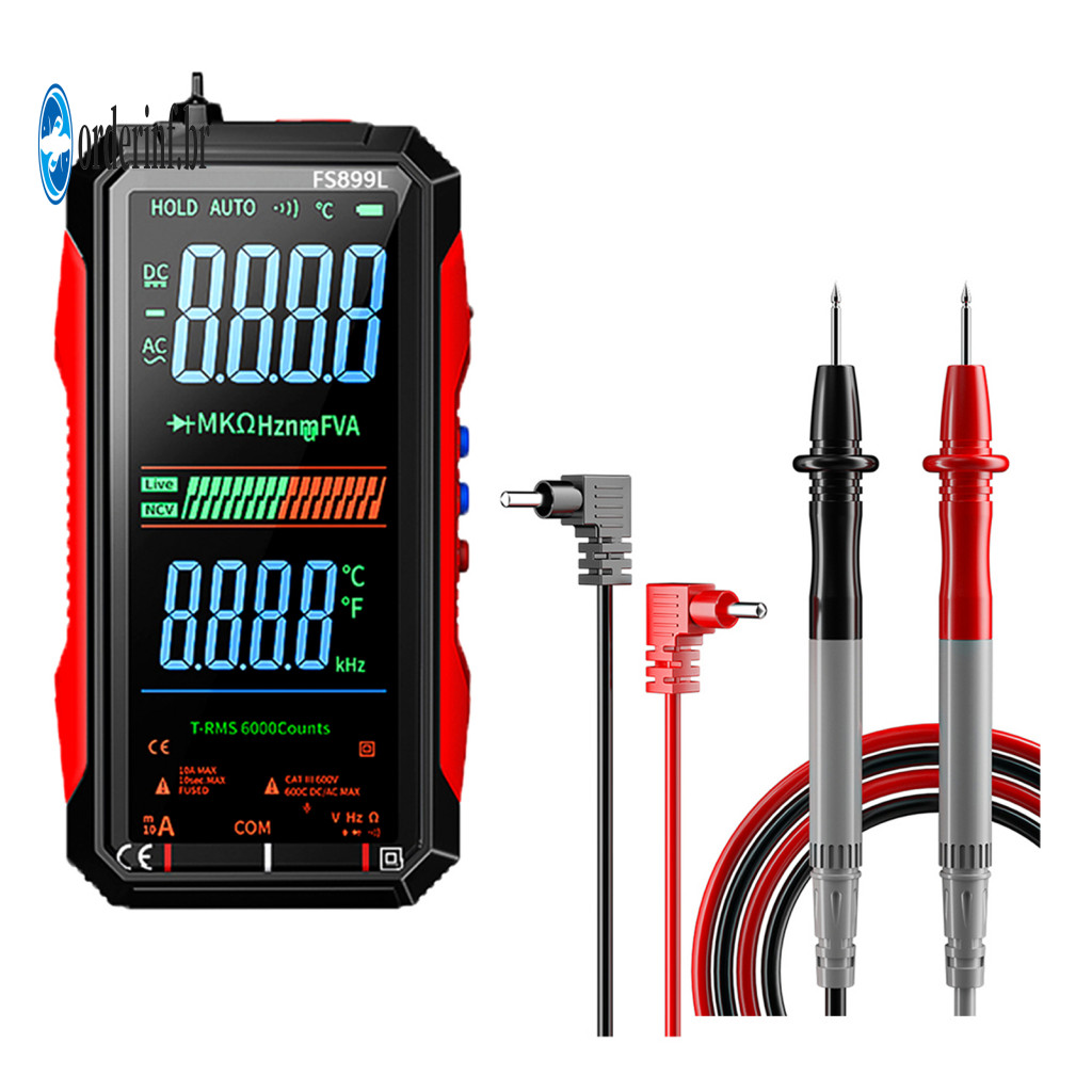Digital Multimeter with Anti-fall Protection Resistance Tester for Electrical Tasks Rechargeable Display Fully Automatic