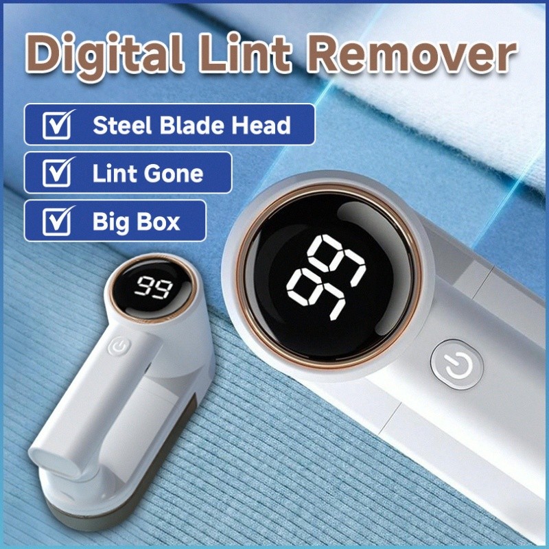 【Corte Preciso】Intelligent digital display rechargeable electric shaving machine /Removedor de Fiapos/Fácil de Usar/Para