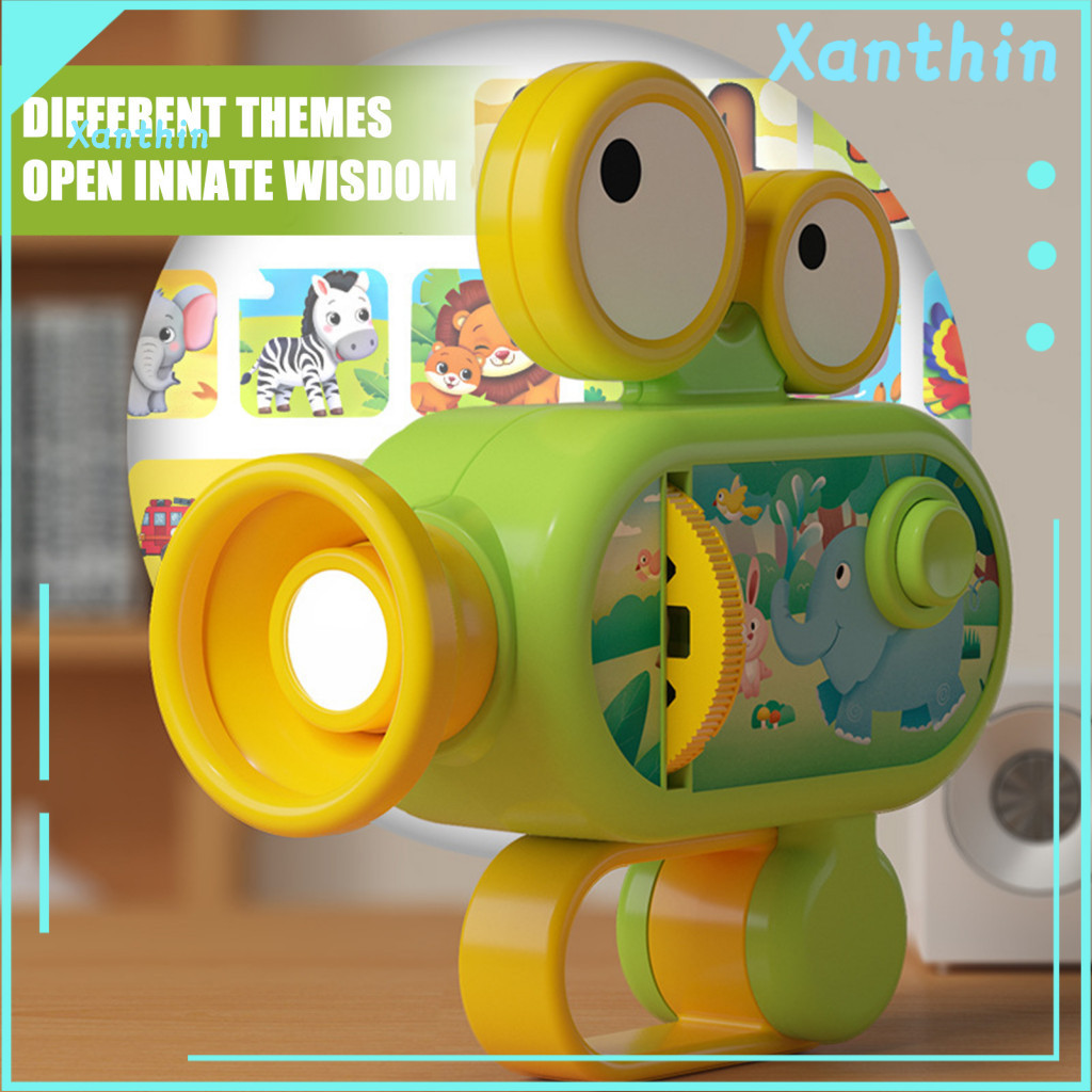 Giant-screen Theater Projector Baby Toy Kids with Adjustable Distance 12 Discs 96 Educational Images Learning Flashlight
