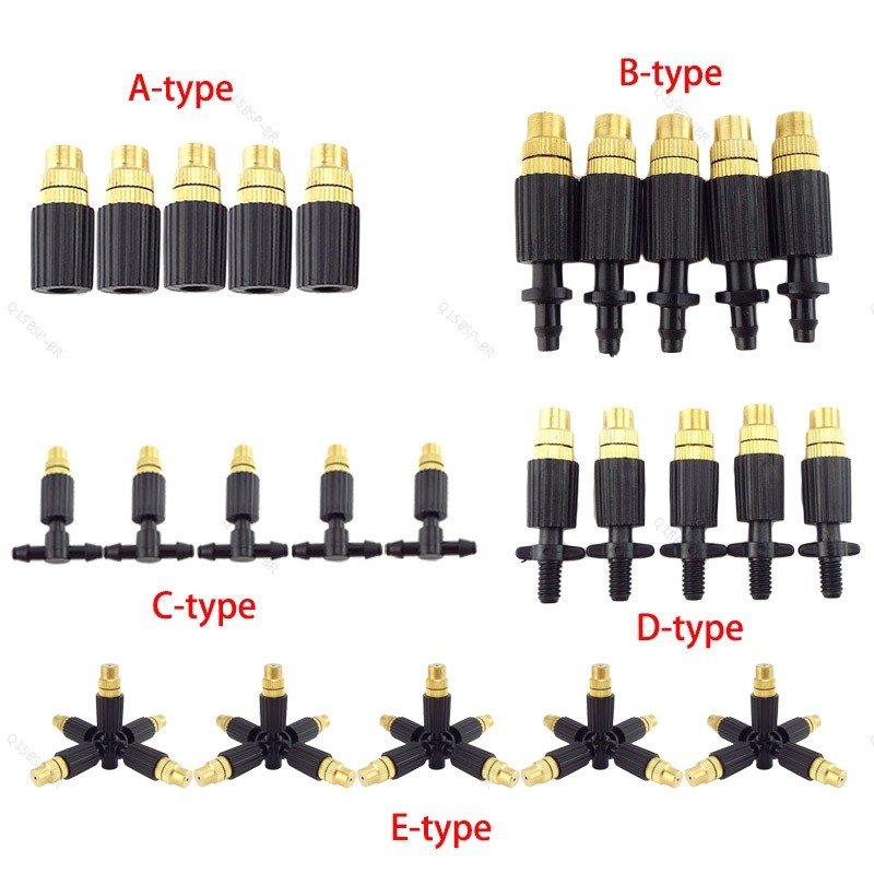5 Pçs 4/7mm T Conector Sprinkler Jardim Rega Spray Bico Água Névoa Fogger Irrigação Resfriamento BR15B