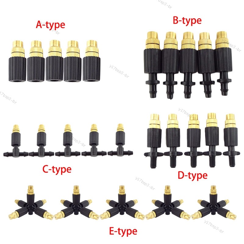 5 Pçs 4/7mm T Conector Sprinkler Jardim Rega Spray Bico Água Névoa Fogger Irrigação Resfriamento 17BR3