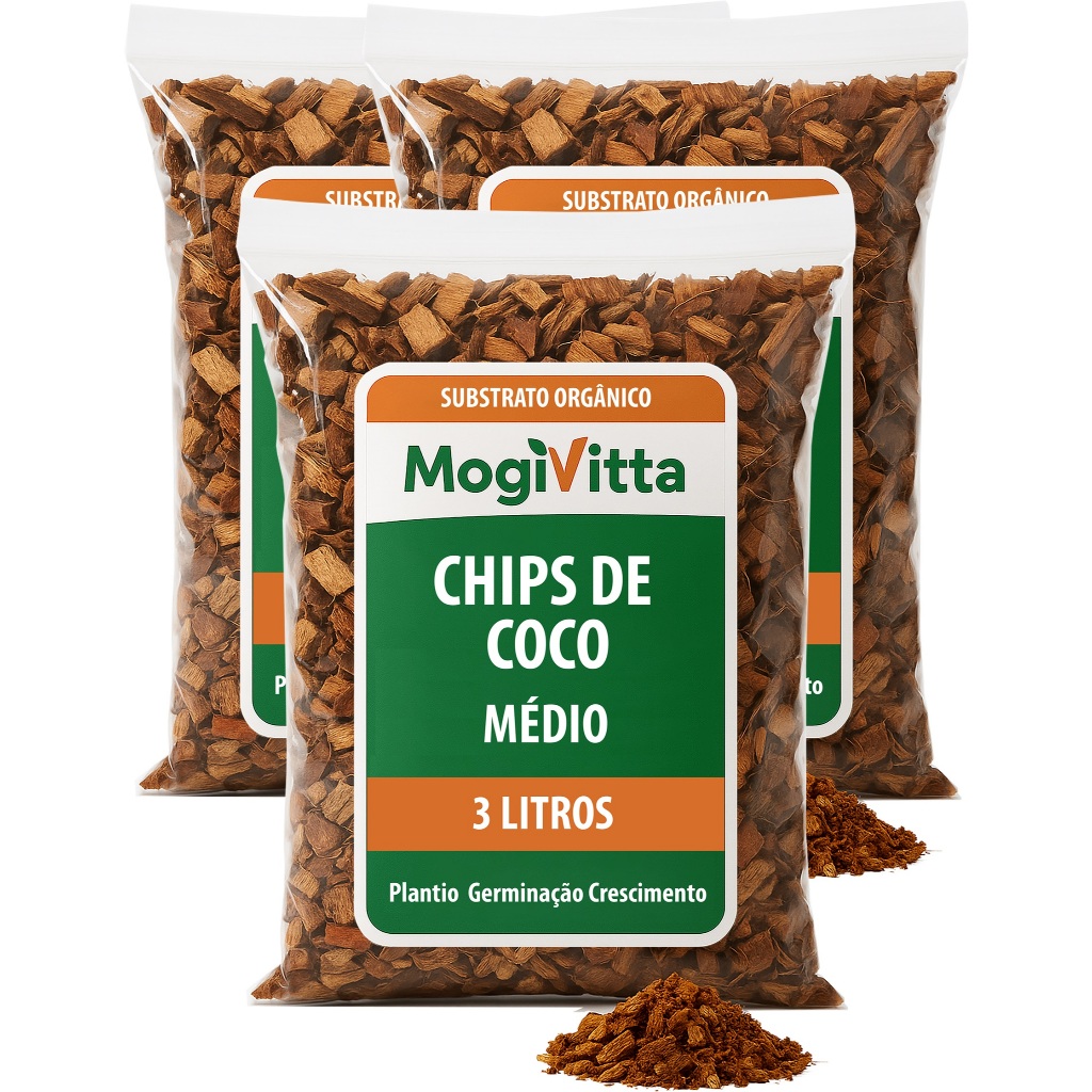Substrato Orgânico 100% Natural Chips De Coco para Orquídeas Vasos Jardins Controle Humidade Mudas