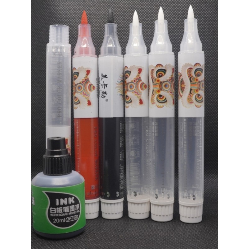 Awakening Lion National Trendy Soft Tip Whiteboard Pen Suporte de caneta vazio pode adicionar tinta 13ml 1-6mm vem com c