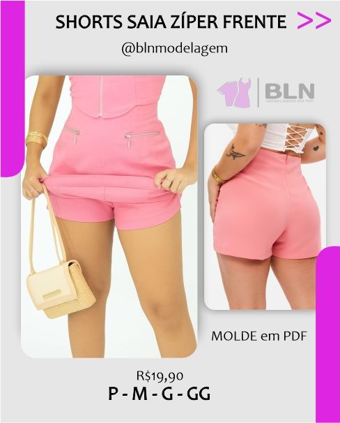 SHORTS SAIA ZÍPER FRENTE