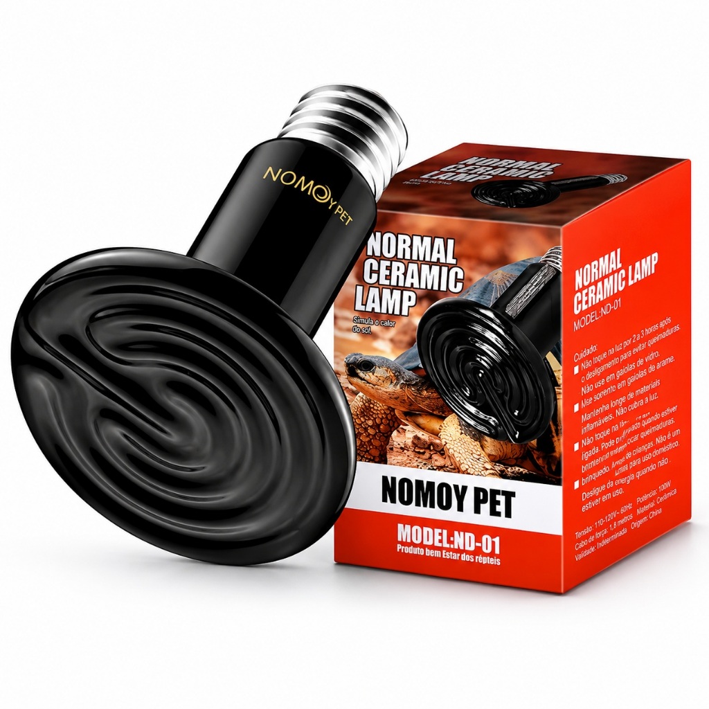 Lampada Térmica de Cerâmica Aquecimento P/ Répteis e Aves 25w 50w 100w ND-01 NOMOY PET