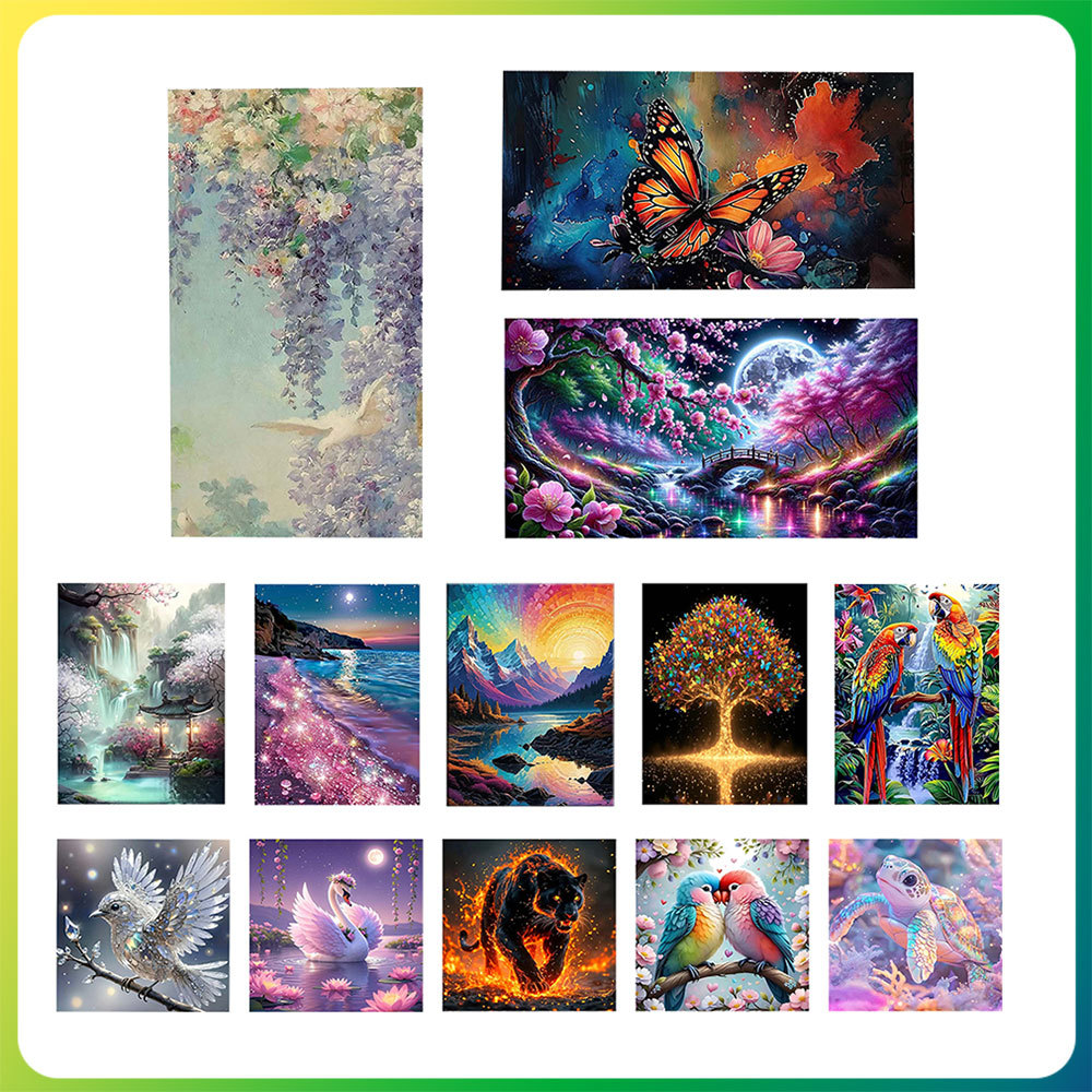 Pintura DIY com diamantes quadrados, Pintura com diamantes 5D,arte com pedras preciosas e artesanato - Vários tamanhos