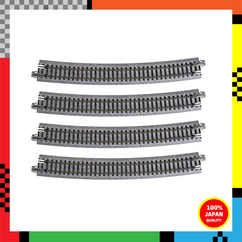 KATO N Scale Curved Track Set R718-15° (Pack of 4) - Model Railroad Accessories