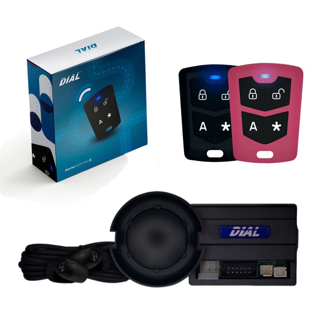 Alarme Dial Com 2 controles Rosa/Preto