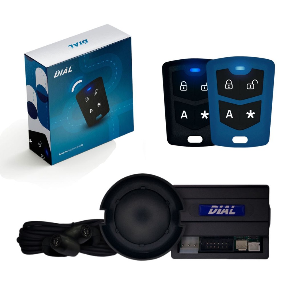 Alarme Dial Com 2 controles Azul/Preto