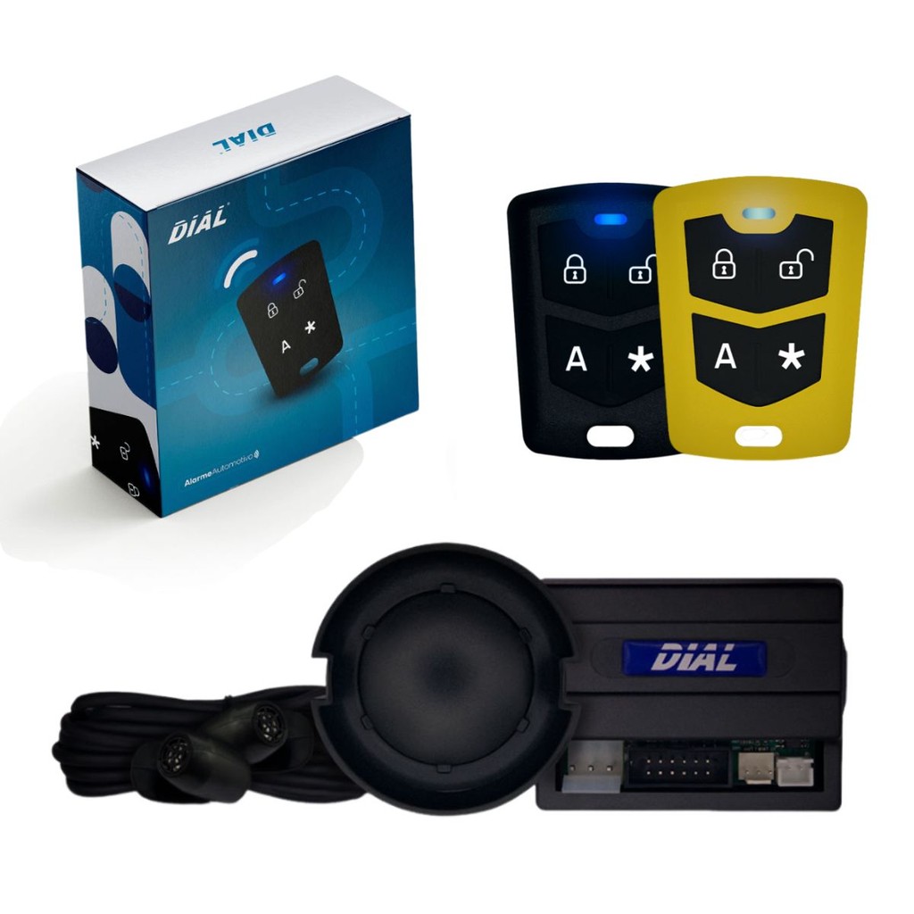 Alarme Dial Com 2 controles Amarelo/Preto