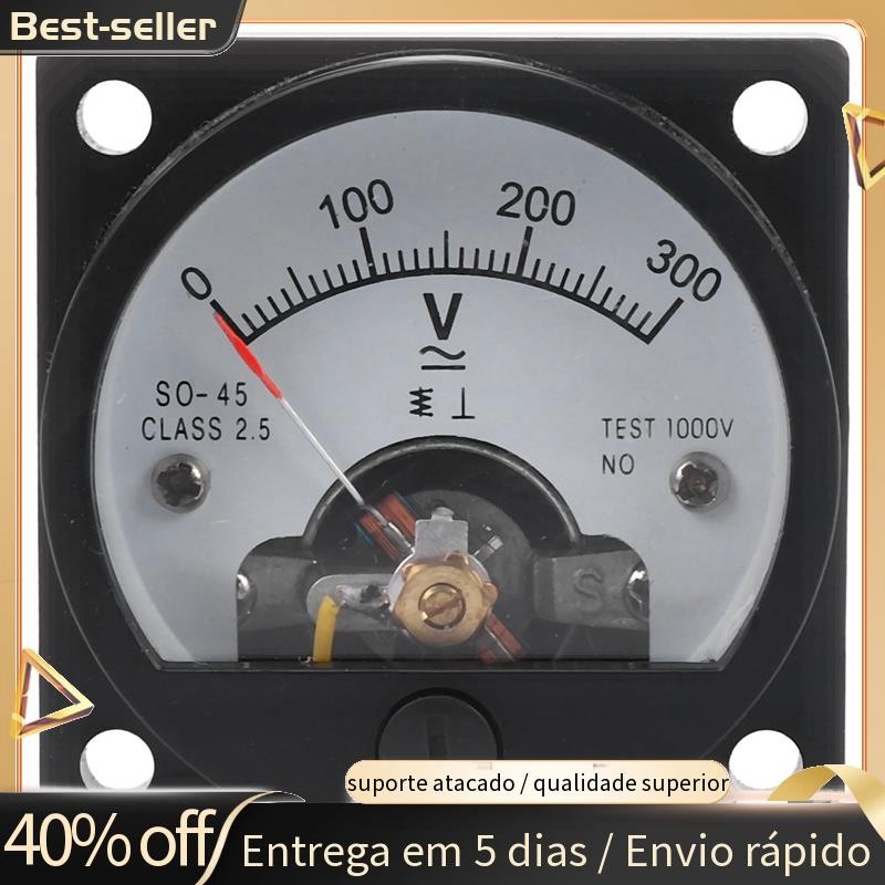 AC 0-300V Rodada Analógico Dial Painel Medidor Voltímetro Preto