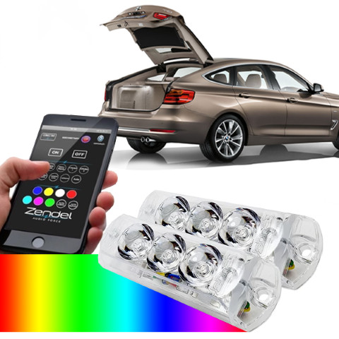 Par Farol Auxiliar 3 LEDs 12V STROBO CONNECT BLUETOOTH RGB (ZD-SRBT) ZENDEL (DB)