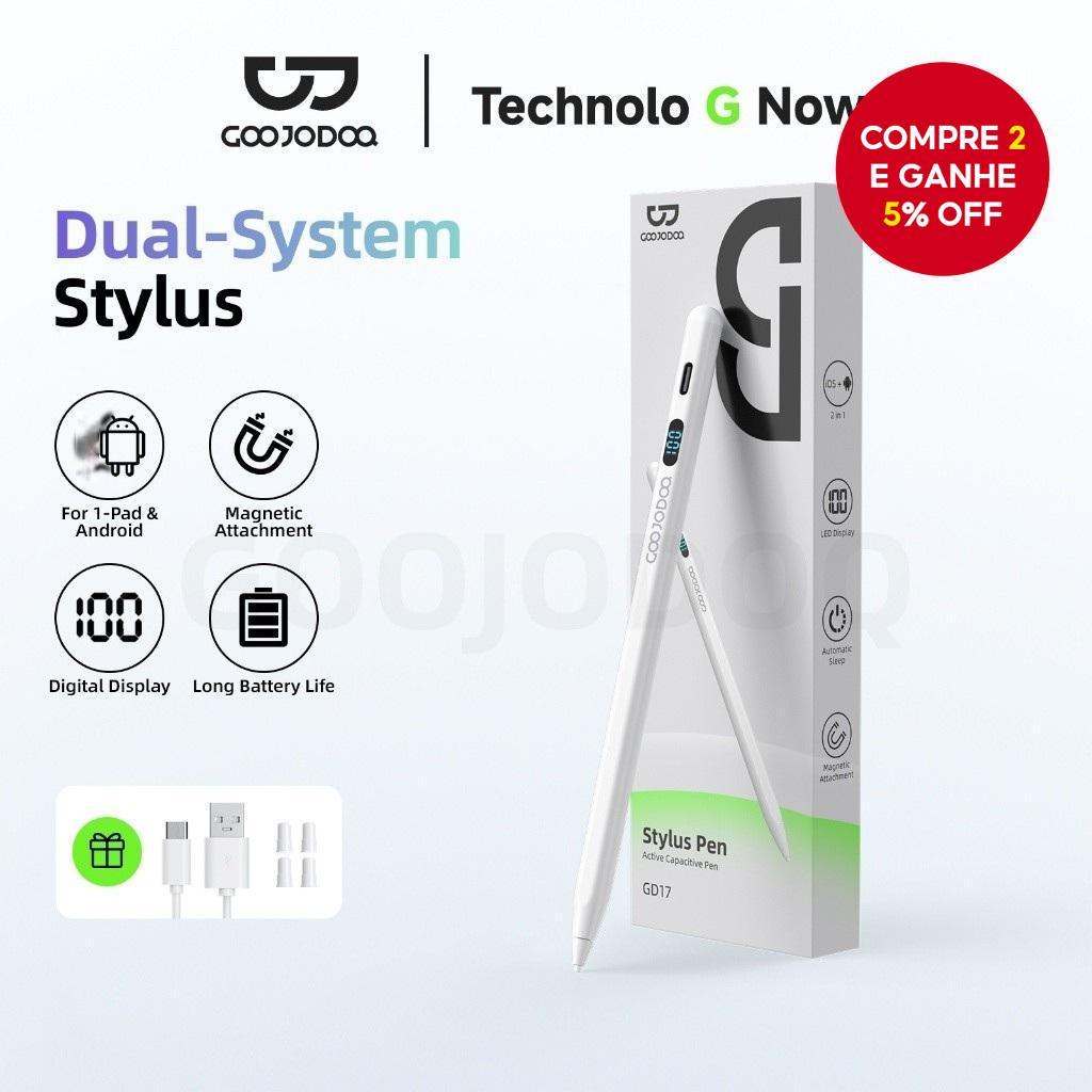 GOOJODOQ Caneta Stylus de Dupla Sistema com Rejeição de Palma, Fixação Magnética, compatível com 1-PadOS e Android