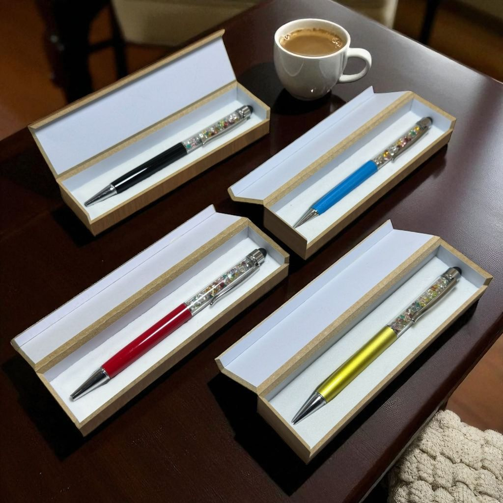 Caneta Touch Screen Diamante Cristal Colorido Luxo Com Estojo