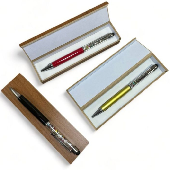 Caneta Touch Screen Diamante Cristal Colorido Luxo Com Estojo