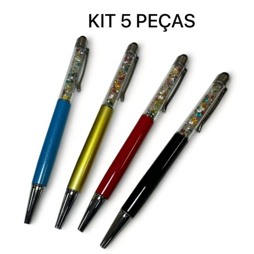 5 PEÇAS Caneta Diamante Stylus Touch Screen Com Cristal Colorido
