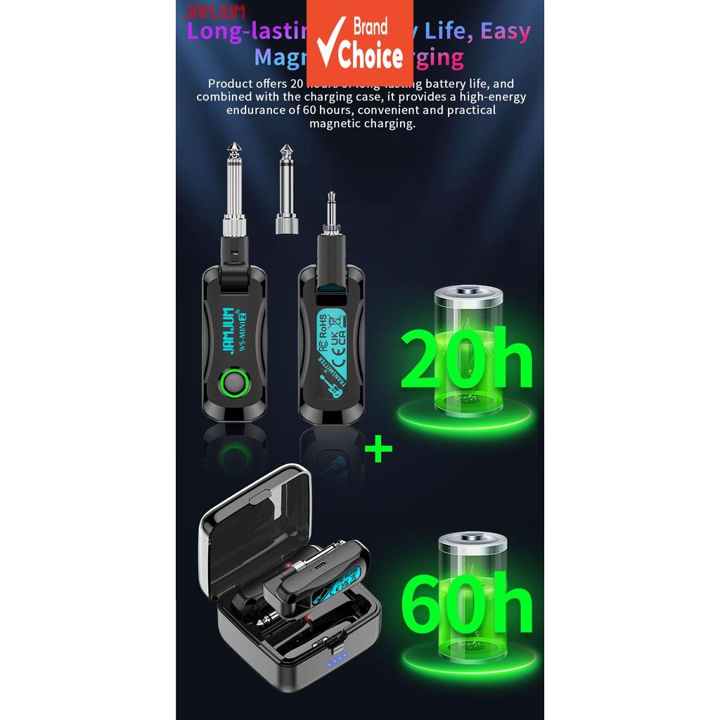 JAMJUM WS MINI2 Sistema De Guitarra Conector Giratório Doca De Carregamento Magnético Bateria De Longa Duração Acessório