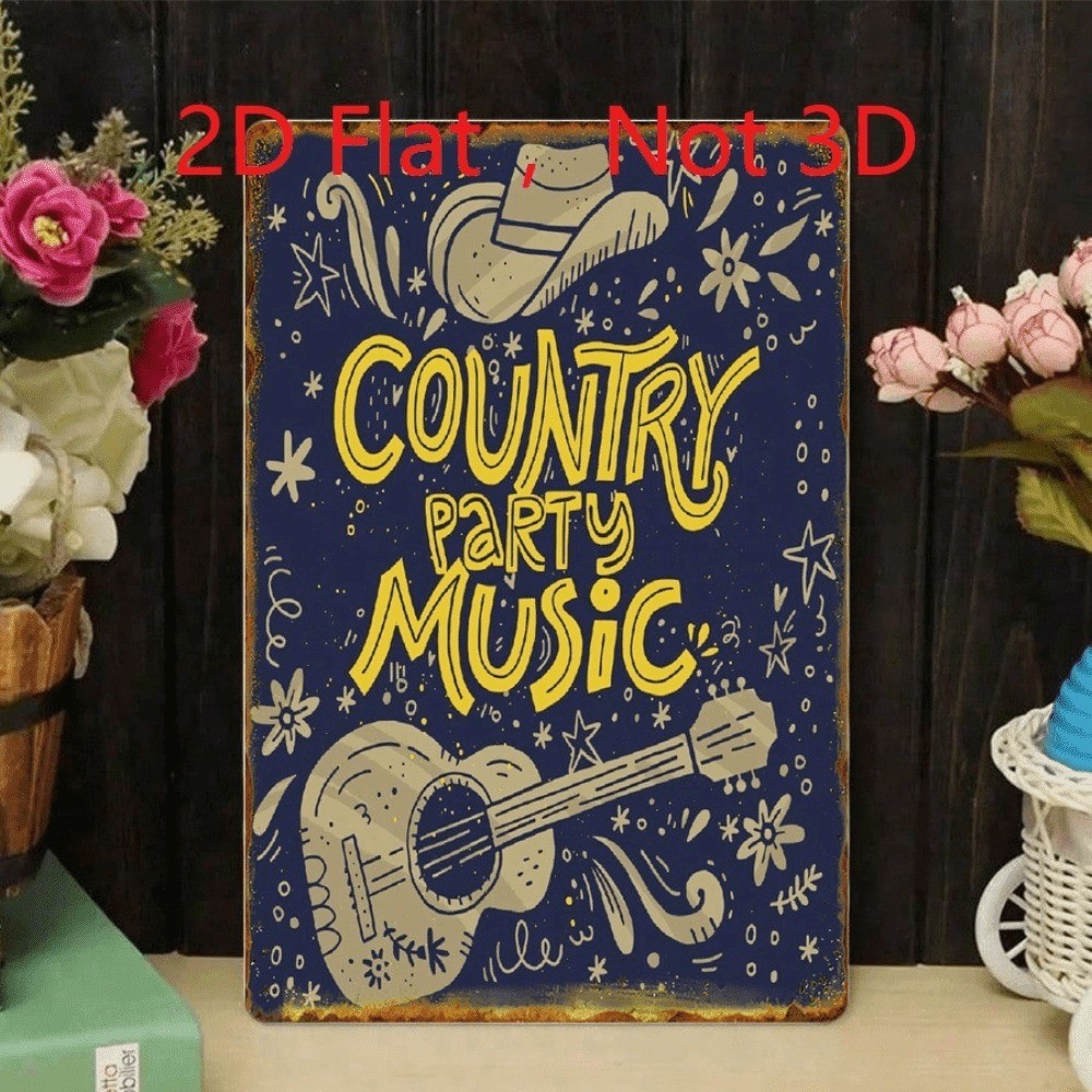 CIFbuy Retro Country Music Metal Tin Sign Farmhouse Man Cave Bar Decor