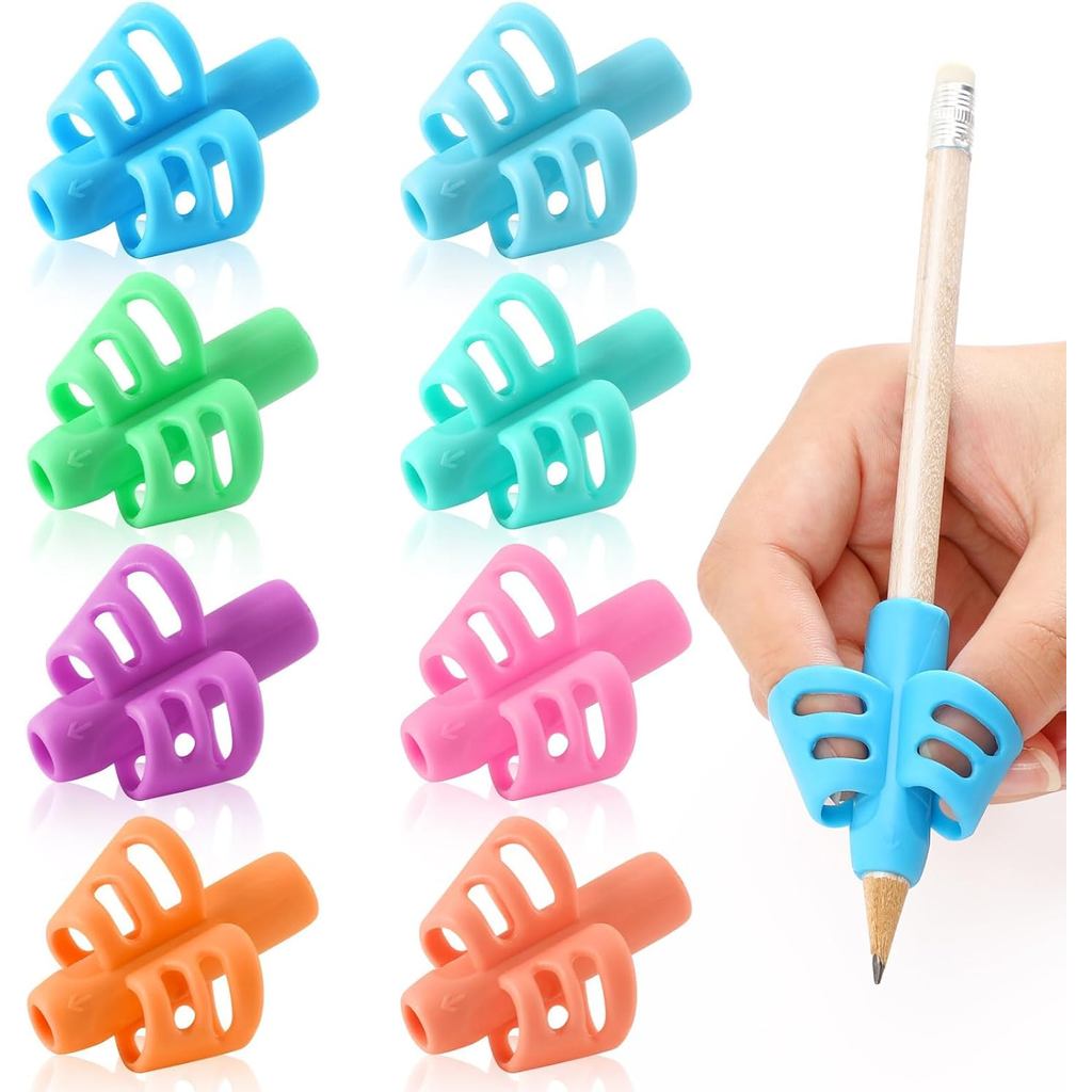 SANNIX 8 Pack Pencil Grips for Handwriting, Grip Posture Correction Training Pen Writing Aid Tool for Preschools Adults