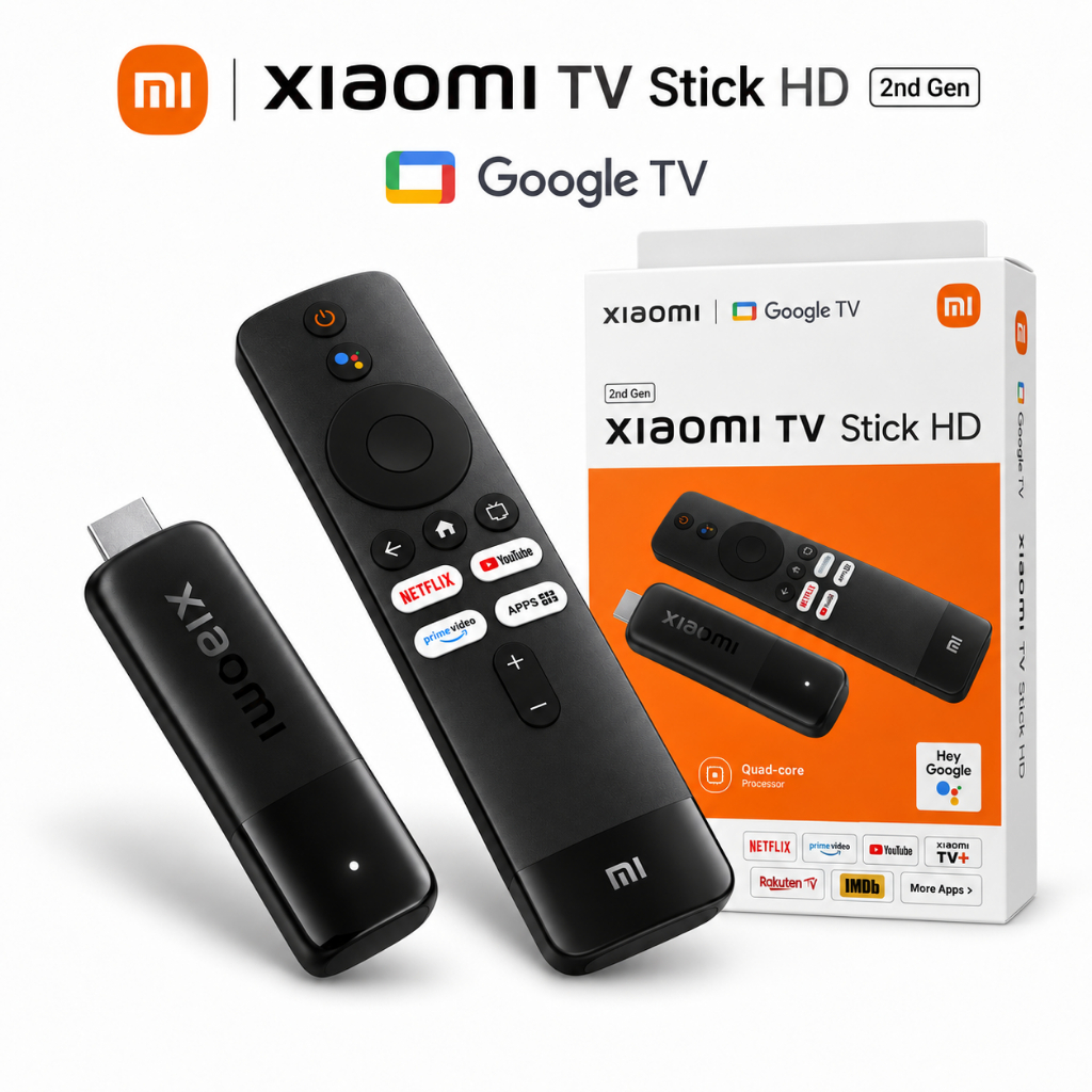 Xiaomi TV Stick HD 2 Geração Google TV Full HD 1080p Wi-Fi Controle Por Voz