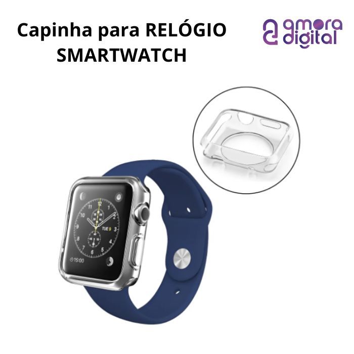 Capinha TPU Antishock Transparente p/ Smartwatch Séries Ultra 42mm E 44mm