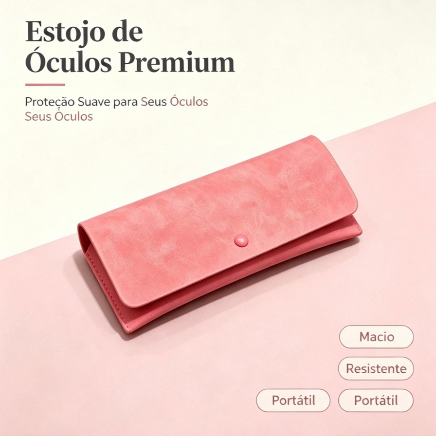 Óculos De Sol Em Couro De  Macio  Feminino Simple Eyewear Storage Nova