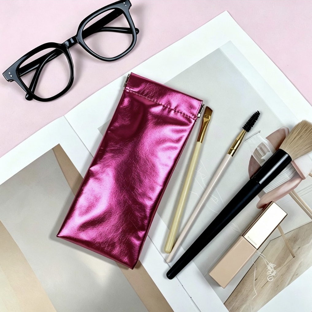 Bolsa De Leitura De Óculos De Sol Em couro granulado Macio Unisex Eyewear Storage Bags Acessórios BR