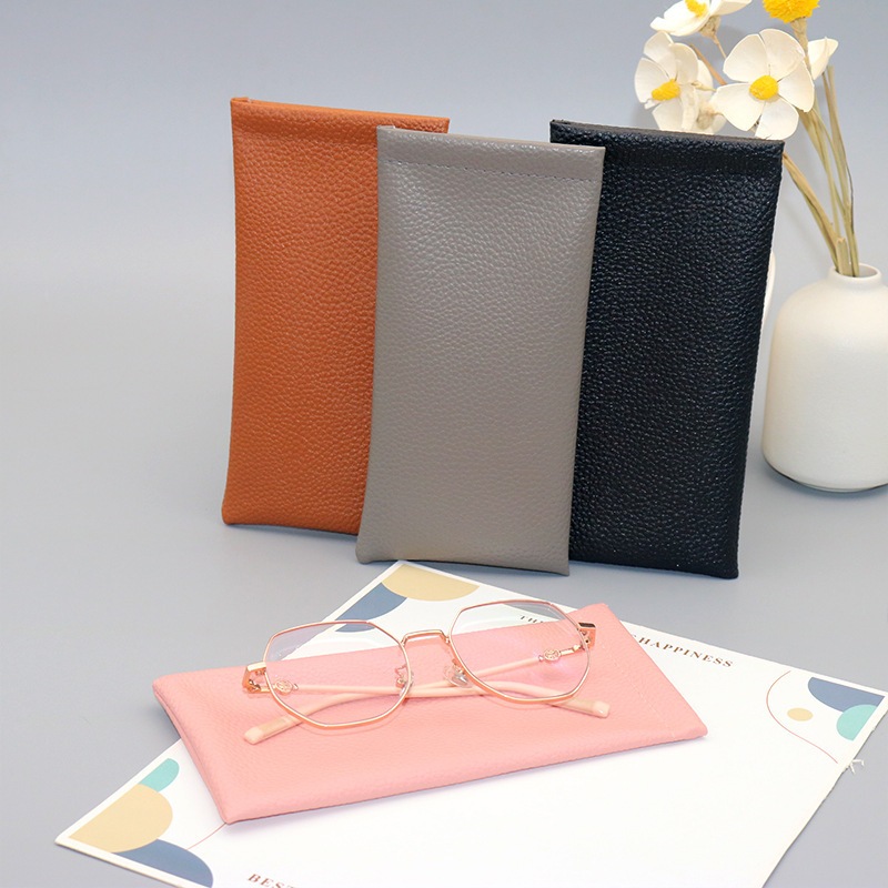Bolsa De Leitura De Óculos De Sol Em couro granulado Macio Unisex  Eyewear Storage Bags Acessórios