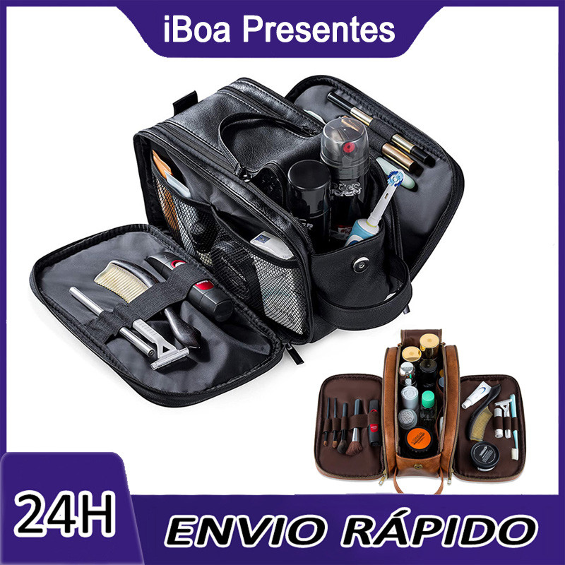 Bolsa De Couro Para Armazenamento De Produtos De Higiene Pessoal Para Viagens De Negócios Bolsa De Cosméticos Unissex