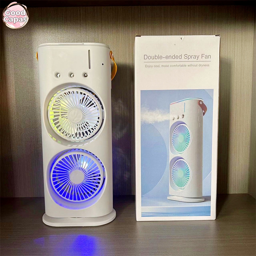 Novo Ventilador de Ar Condicionado de Mesa 3 Furos Spray USB Ventilador de Refrigeração Luz Ambiente