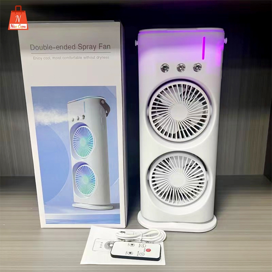 USB recarregável portátil spray ar frio desktop ar condicionado ventilador atmosfera luz