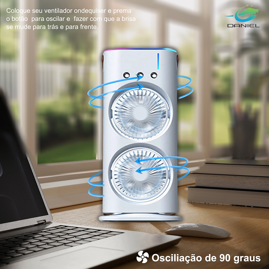 Ventilador USB Spray Ventilador de Refrigeração Double-ended Vento Forte Silencioso