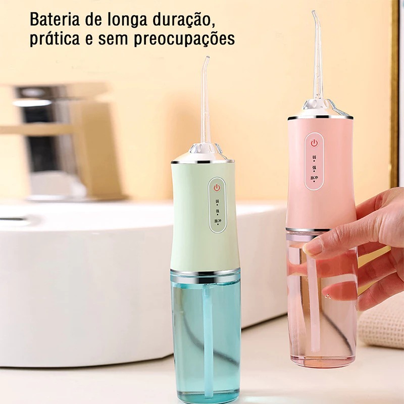 Irrigador dental portátil USB recarregável 220ml bocal de limpeza spray poderoso
