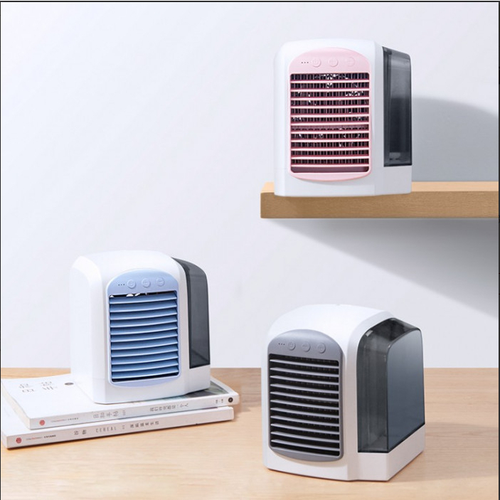 Multifunções Portátil Ventilador De Ar Condicionado USB, Duplo Spray Cooler Umidificador 2In1,Para Home Office Dormitório