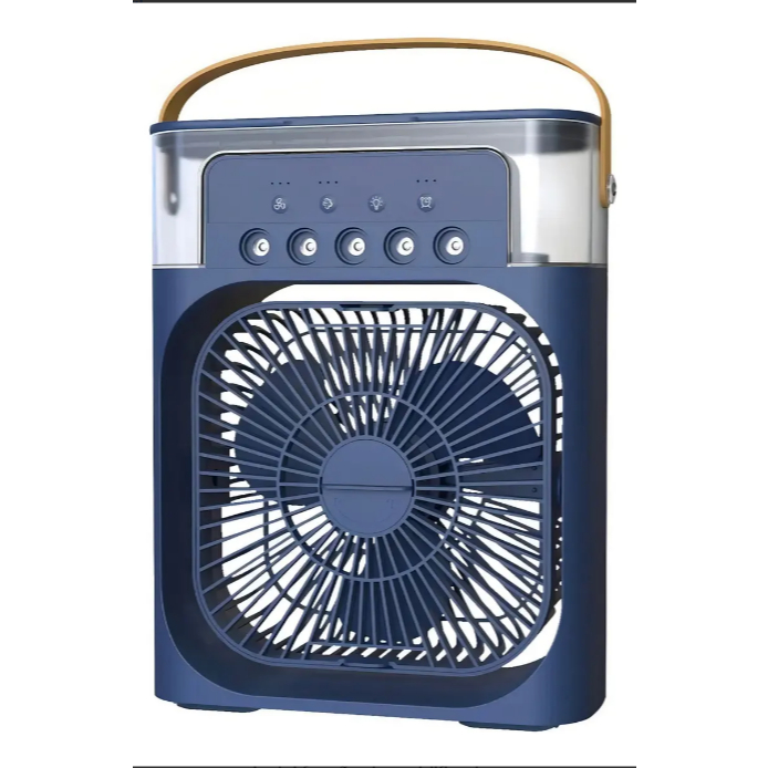 Mini Climatizador de Ar Fan Ransparent Spray Light Branca 600ml 10W 3 Velocidades