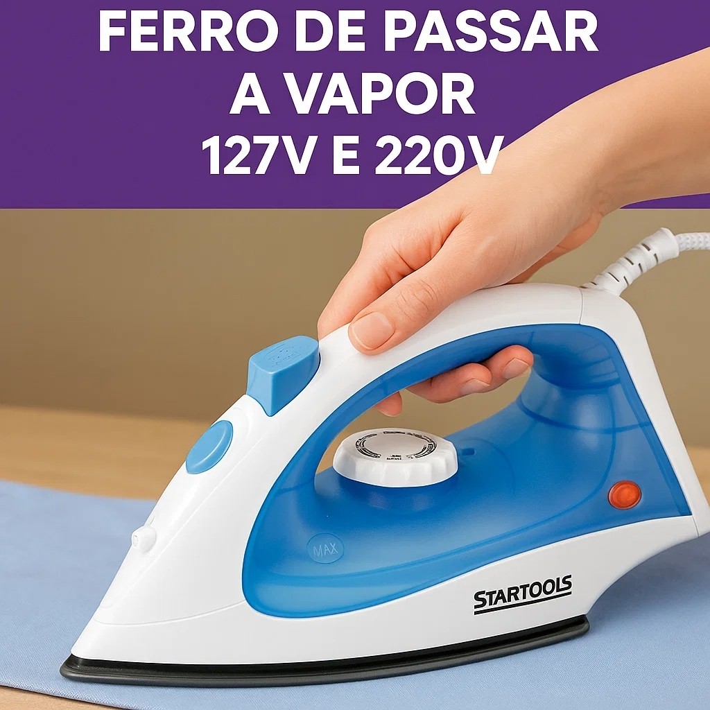 Ferro de Passar Roupa a Vapor 127V 220V Spray Vaporizador Portátil Ajustável Antiaderente Camisa