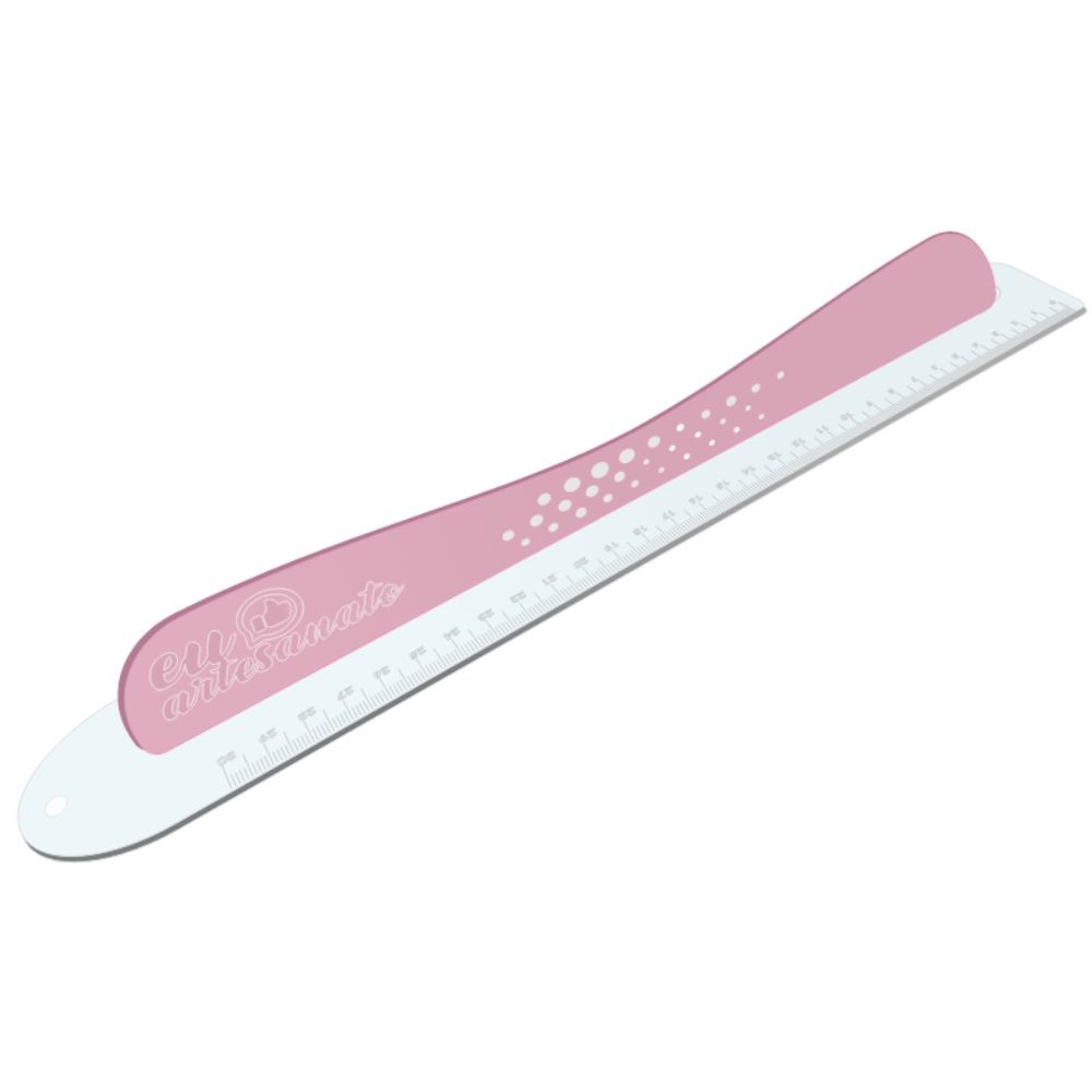 Régua com Proteção 40cm Safecut Acrílico Rosa Marpax