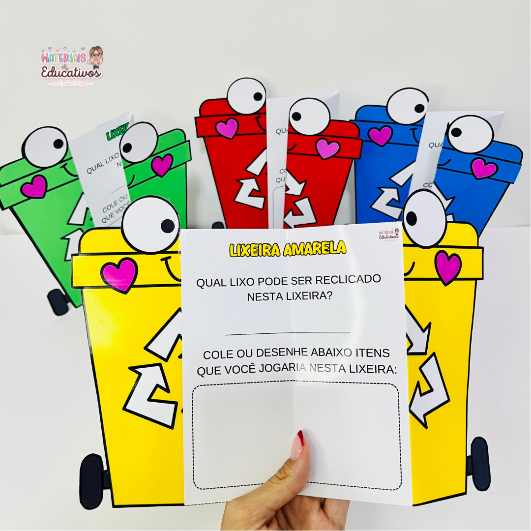 Lixeiras interativas da reciclagem