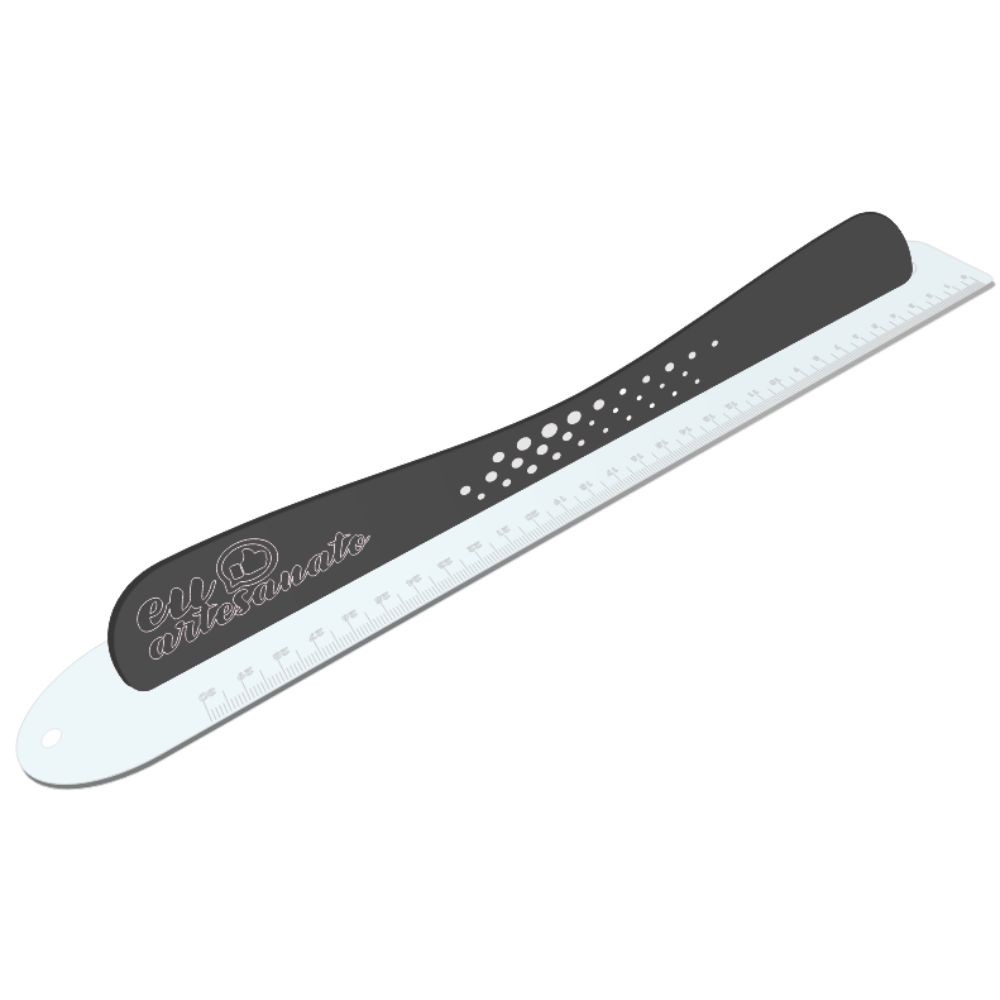 Régua com Proteção 30cm Safecut Acrílico Preto Marpax