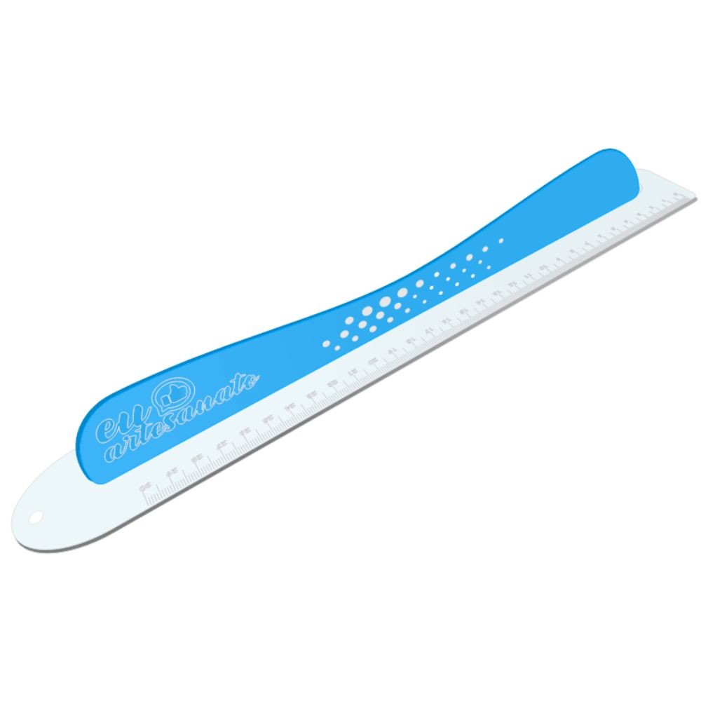 Régua com Proteção 20cm Safecut Acrílico Azul Marpax