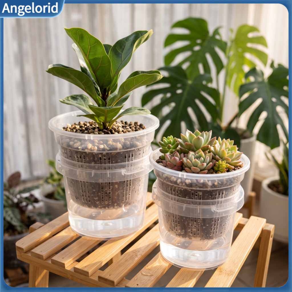 Moisture Loving Plant Pot Root Control Flower Plastic Self-watering with Water Reservoir Slotted Drainage Holes – Brea