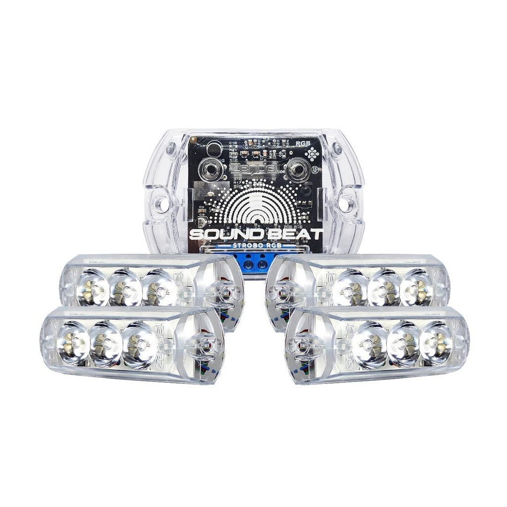 Kit Strobo Rgb Sound Beat V4 Led Color Automotivo Dj Zendel