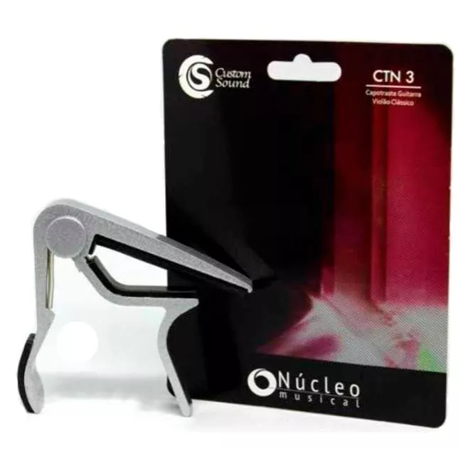 Capotraste Para Violão Custom Sound Colors Cinza Nylon Prata