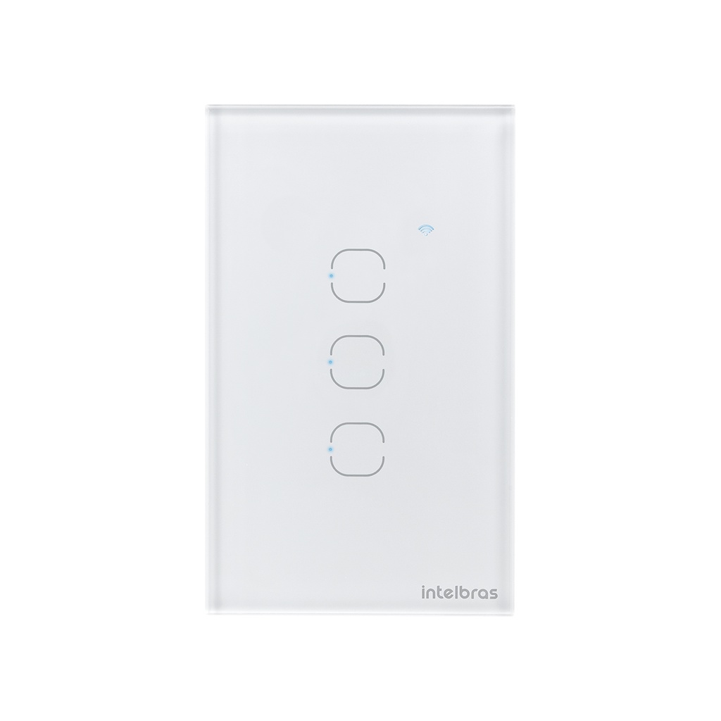 Interruptor Touch Wi-Fi Smart 3 Teclas Ews 1003 Interruptor Touch Smart Wi-Fi 3 EWS 1003 Preto Ou Branco - Alexa