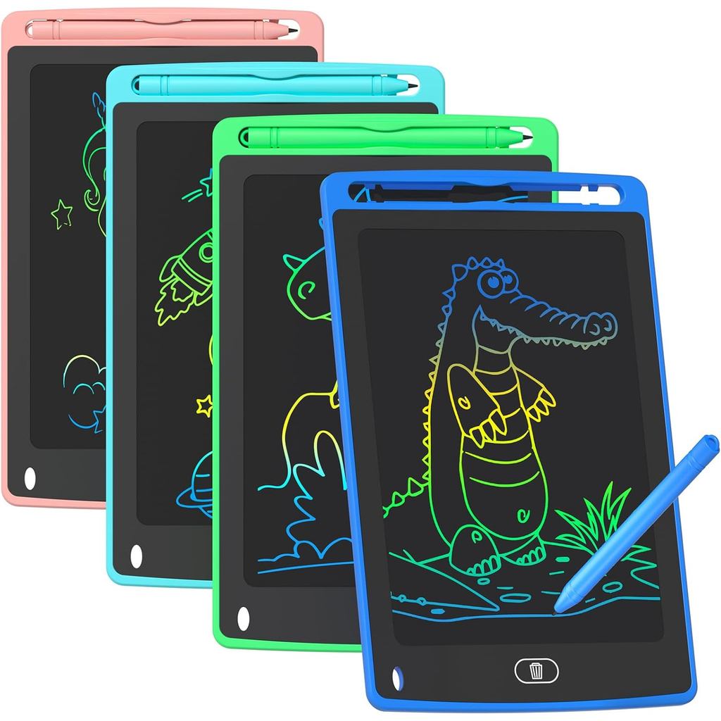 4 Pack LCD Writing Tablet for Kids, 8.5 Inch Colorful Doodle Board Drawing Tablet, Educational Learning Toys Birthday Gi