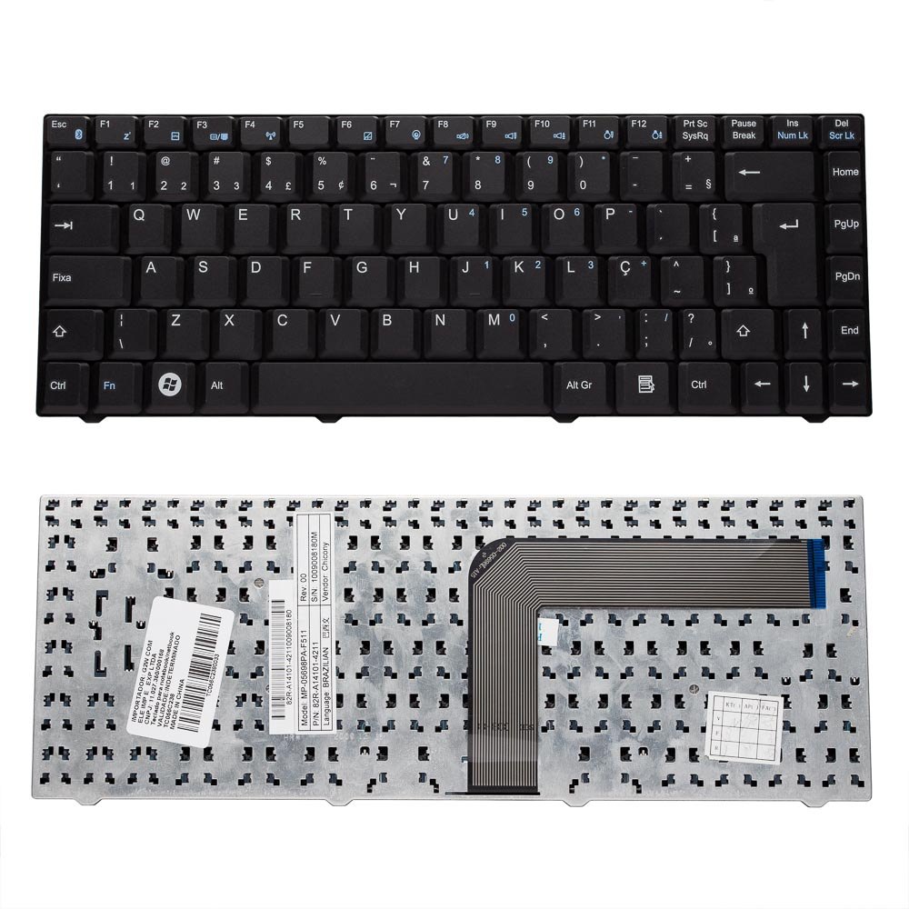 Teclado para Notebook compatível com Cce Part Number 82R-14B138-4211 ABNT2 - F4 WI-FI
