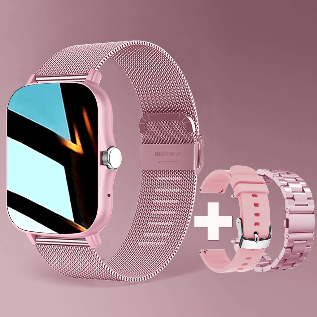 Relógio Smartwatch Quadrado Mulher Homem Touch Dial Call Música Smartclock Para Android IOS Fitness Tracker Esporte Smart-watch